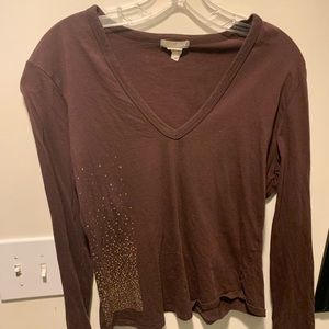 J Crew brown v neck